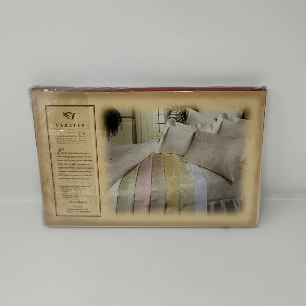 VERATEX Anniversary Jacquard Floral Ivory 350 TC 100% Cotton‎ Queen Flat Sheet